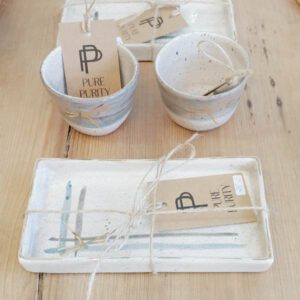 Philomena - Keramiktasse und passendes Tellerchen